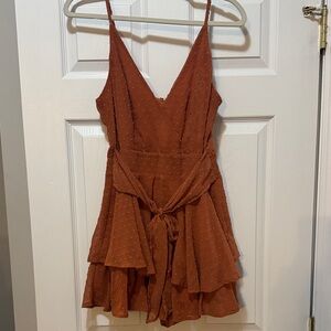 Entro Burnt Orange Textured Romper